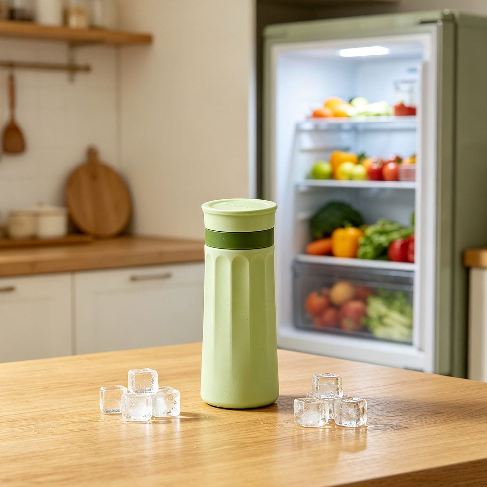 Yellow Squeeze Ice Tumbler, Silicone Bottle With Ice Mold, Crushed Ice Maker And Cup
