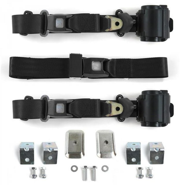 Triumph Spitfire 1962-1980 Kit de Ceinture de Sécurité Rétractable Noir à 3 Points avec Attaches - 3 Ceintures