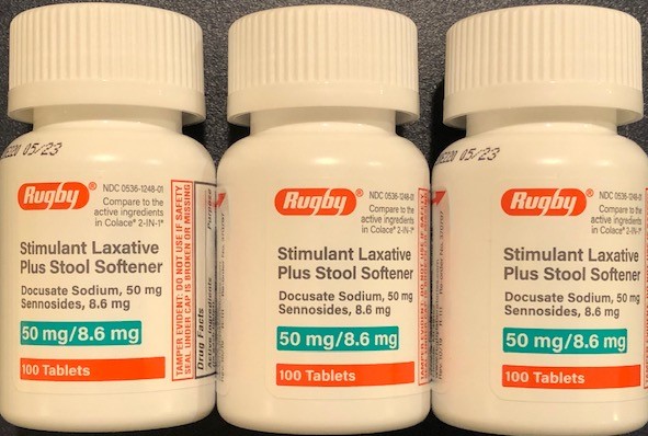 Senna Plus Tablets Rugby® docusate sodium 50 mg & Senna 8.6 mg 100 ct X