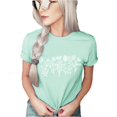 thumbnail image 3 of Women's Floral Tee Wildflower Graphic T Shirt Summer Flower Casual Loose Top Crew Neck Short Sleeve Shirts Tees (Mint-X Large), 3 of 7