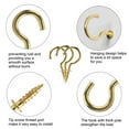 thumbnail image 4 of Unique Bargains 50pcs Cup Screw-in Wall Ceiling Hooks 1 Inch Copper Plating Screw Outdoor Holder Gold Tone, 4 of 7