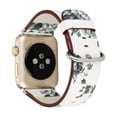 thumbnail image 2 of Floral Printed Leather Compatible for Apple Watch Band Series 3 4 5 6 7 8 9 42/44/45/49mm Wrist Watch Bracelet (Black+White Flower), 2 of 3