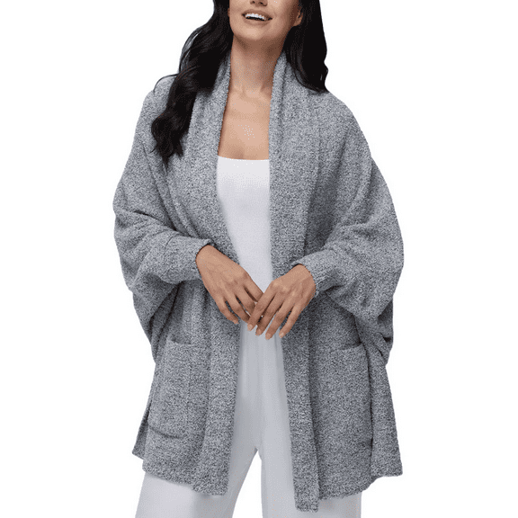 525 Women's Cozy Cape Robe Gray S/M