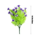 thumbnail image 3 of Artificial Lilies Flowers - Green Plastic Fake Lilies Bouquet - 35cm/13.78in Realistic Simulation Flowers for Home Garden Office Decor | Indoor Outdoor Holiday Decoration, 3 of 6