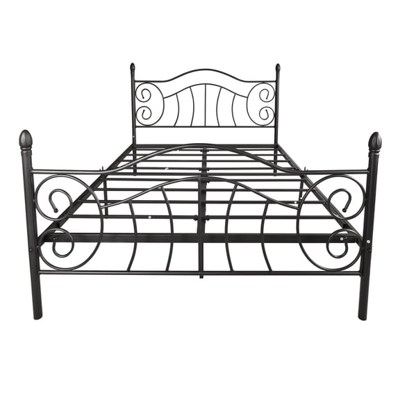 Xahpower Queen Metal Bed Frame Sturdy Steel Slat Support with Under Bed Storage, No Box Spring Needed, Black