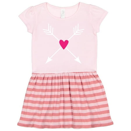 

Inktastic Valentine Hipster Arrows Pink Heart Gift Toddler Girl Dress