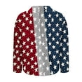 thumbnail image 5 of bamboo linen Independence Day shirts for womens collared Short Sleeve tee shirts USA Flag Star printed tunics blouses Baggy dressy shirts holiday beach party Patriotic clothes 2025, 5 of 5