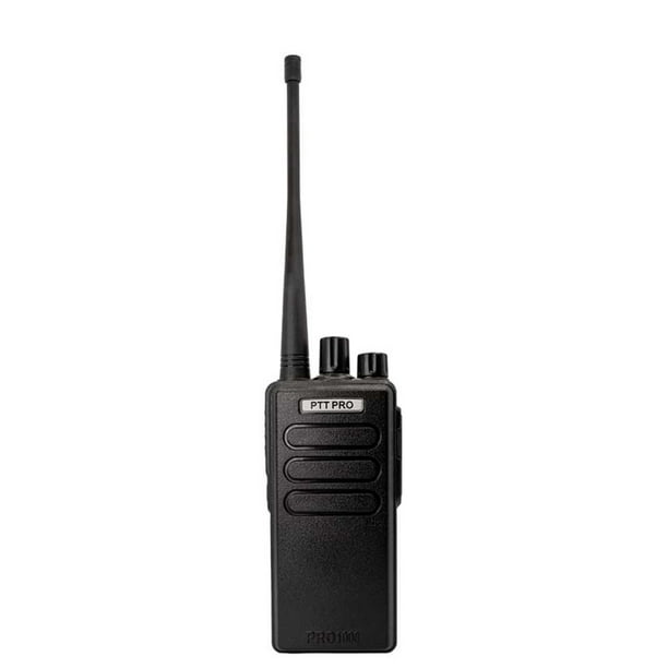 Radio PTTPRO de 2 Vías Banda UHF 16 Canales Preconfigurados Color Negro