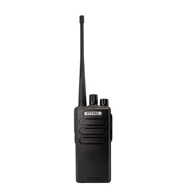 Radio PTTPRO de 2 Vías Banda UHF 16 Canales Preconfigurados Color Negro