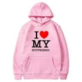 thumbnail image 1 of Mode Saint-Valentin Couple Imprimé à Capuche Mode Polaire Poche Chandail Manteau, 1 of 1