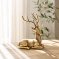 thumbnail image 6 of Christmas Reindeer Figurines, Gold Christmas Deer Statue Sculpture Crafts Collection, Table Centerpiece Decor Ornaments for Mantle Xmas Decor, 6 of 7