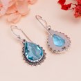 thumbnail image 4 of Aquamarine 925 Sterling Silver Earring, 14X10 mm Pear Gemstone Earring, Aqua Blue Earring, Christmas Gift, Unique Jewelry Earring V9526E147410, 4 of 4