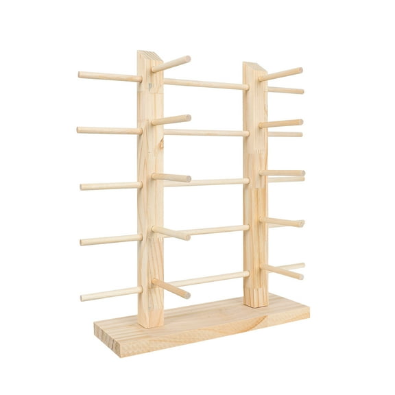 ROMANSENTIAL 1Pack Wooden Eyeglasses Rack for Stable Storage Glasses Display Shelf 38x22cm