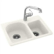 Swan KSDB-2518-010 25" x 18" Swanstone Double-Basin Dual Mount Kitchen Sink, Available in Various Colors