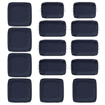Kimunuk 14 Pcs Outdoor Cushion Slipcovers, Replacement Outdoor Patio Cushion Covers with 3 Size, Waterproof and Zippered, Fit for Outdoor Furniture, Patio Sofa Couch, Covers Only, Navy Blue