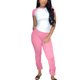 thumbnail image 5 of Camiseta Y Pantalones de Cuello Redondo de Manga Corta de Manga Larga de la Mujer, Traje de Mujer de Poliéster de Color Sólido para el Día Y la Fiesta, 5 of 9