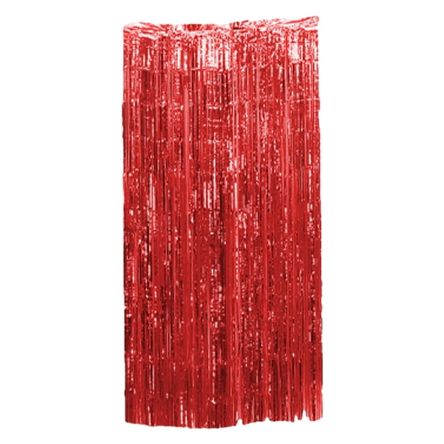 ZheElen Glittering Backdrops Shimmer Metallic Streamers For Memorable Celebrations Versatile Premium Beige Red 8.2ft,1pc 1Set