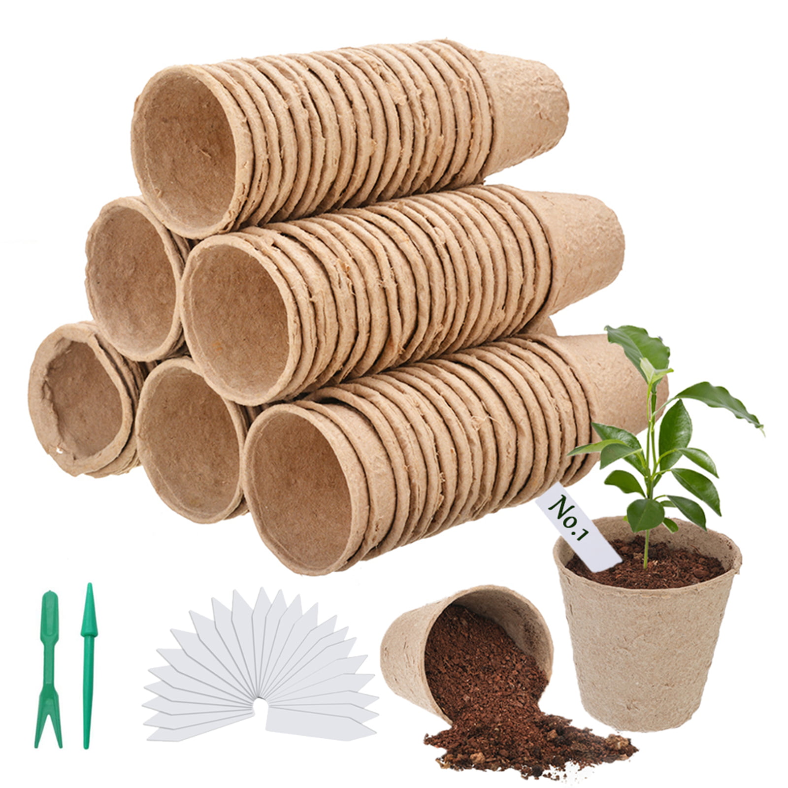 Round Biodegradable Paper Pulp Peat Pot Plant Nursery Cup Tray Nursery Tray Pot