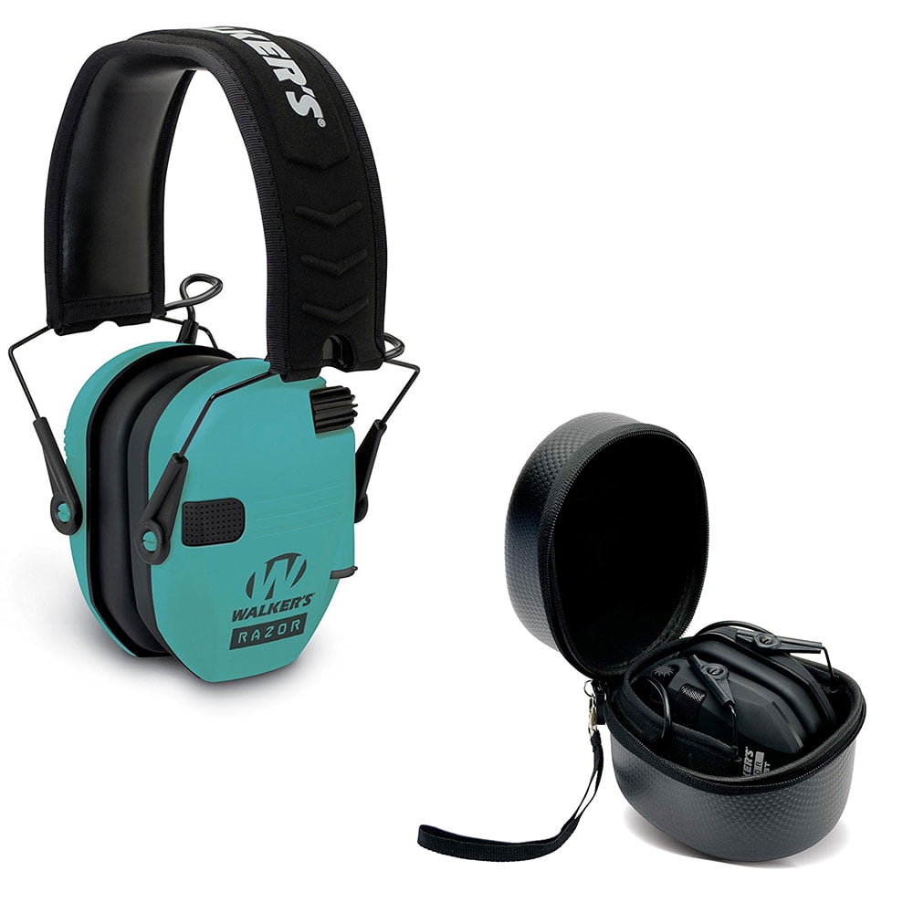 Walkers Razor Slim Electronic Protective Ear Muffs & Storage Carrying Case