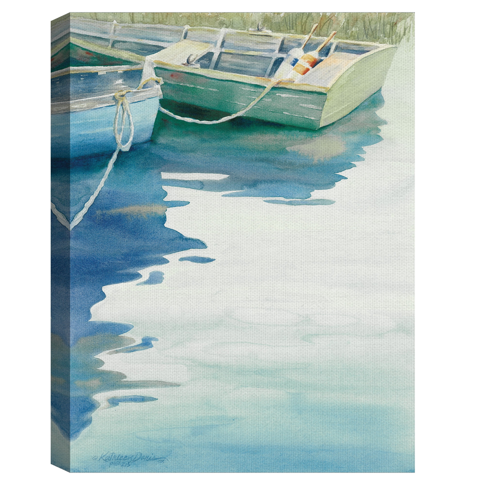 Masterpiece Art Gallery Calm Boat Reflections by Kathleen Denis Canvas Art Print 30" x 40"