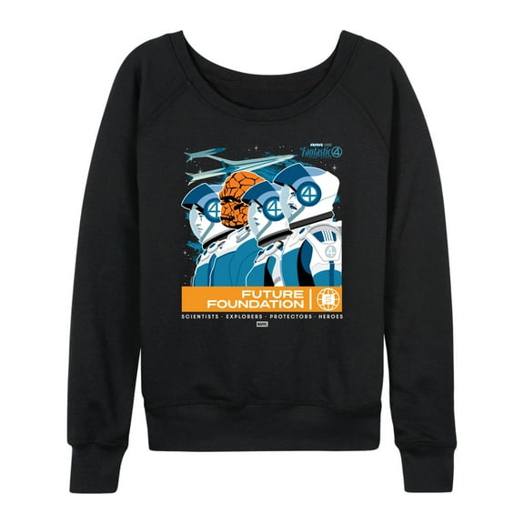 Fantastic Four - Retro Poster - Women's French Terry Long Sleeve Pullover