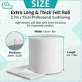 thumbnail image 3 of 1/5" x 6" x 2.19 Yard Adhesive Felt Padding Felt Adhesive Felt Roll Orthopedic Part for Wound Cushioning Cuttable Felt Padding for Provide Cushioning and Support in Pain Foot, White, 3 of 7