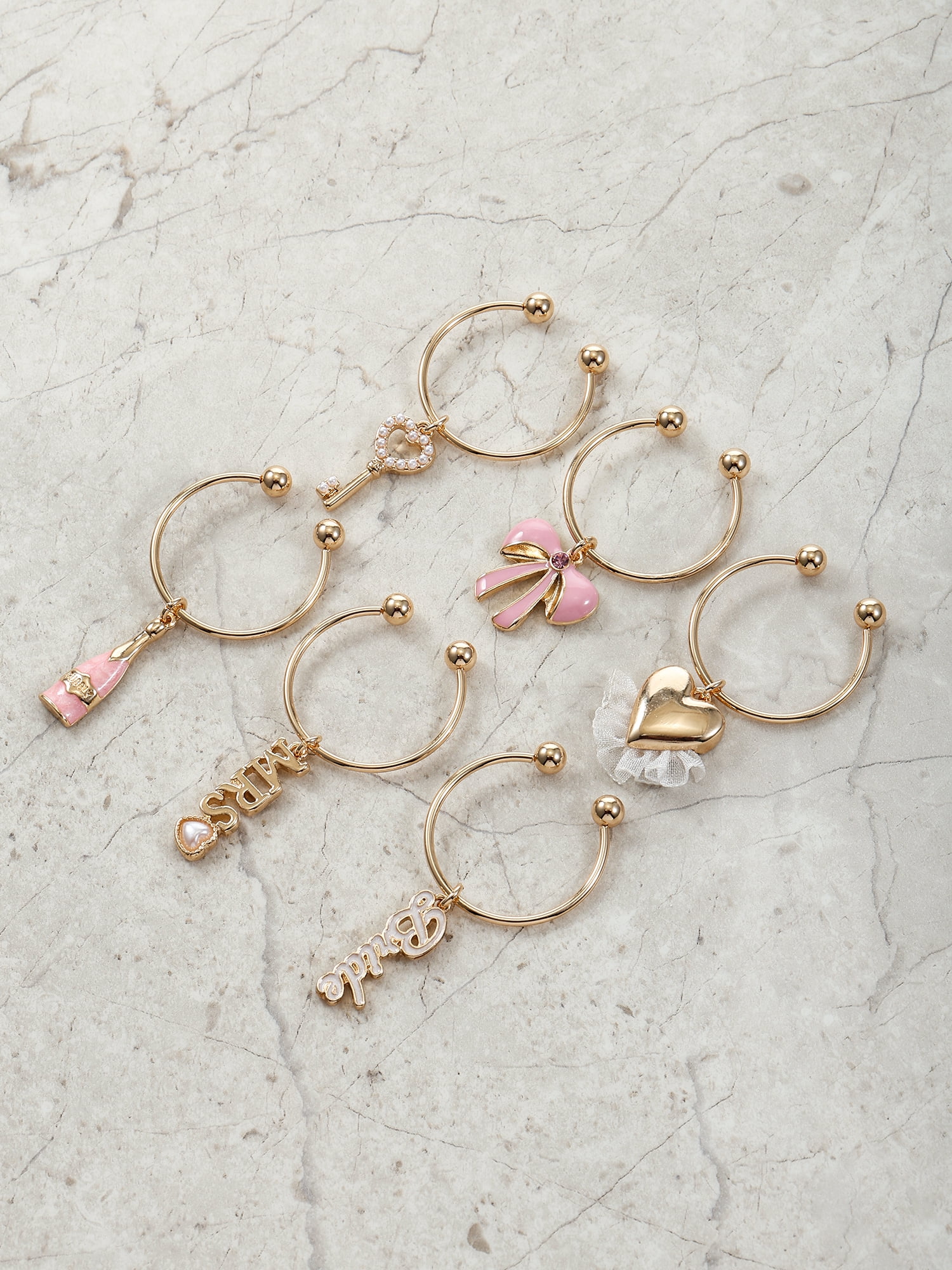 Packed Party 6 Piece Bridal Party Wine Charms