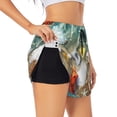 thumbnail image 1 of Balery Seashell On The Beach Pantalones cortos deportivos para mujer con forro y dos bolsillos, elásticos, para entrenamiento, gimnasio, yoga-Large, 1 of 7