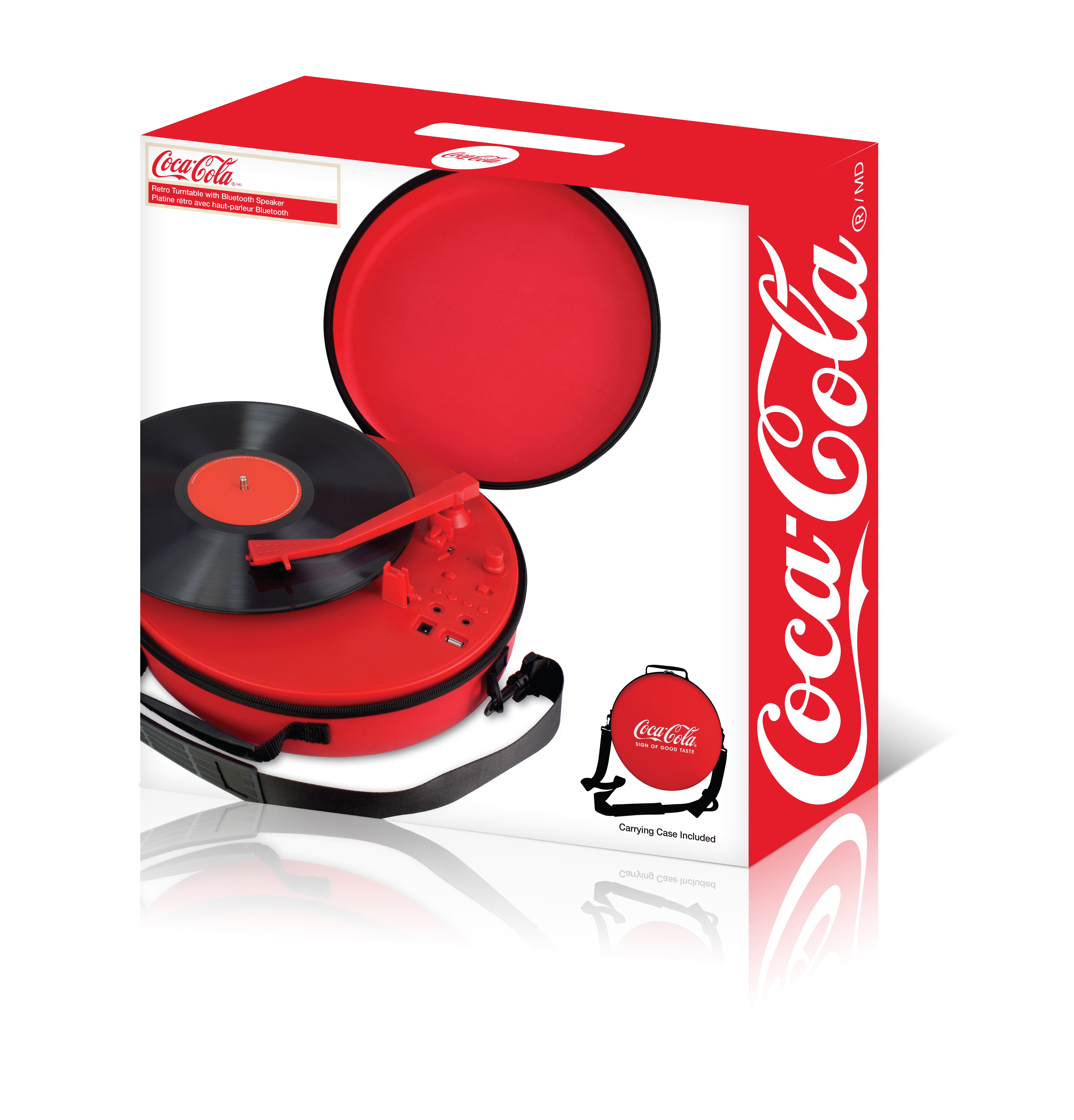 Coca Cola Retro Turntable with Wireless Speaker, 3 Different Playback Modes, 33S, 45S, 78S Playback Support, Portable Carry Case, Vintage Radio - image 4 of 10