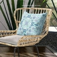 thumbnail image 3 of Paisley Leaf Geo Duo Throw Pillow with Removable Cover in Light Blue Aqua White 18x18, 3 of 4