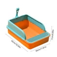 thumbnail image 3 of SLYNSHome Semi Enclosed Cat Litter Box 16.54x11.81x6.69in Splash Proof High Sides Removable Cover Odor Control Non-Slip Bottom - Orange, 3 of 7