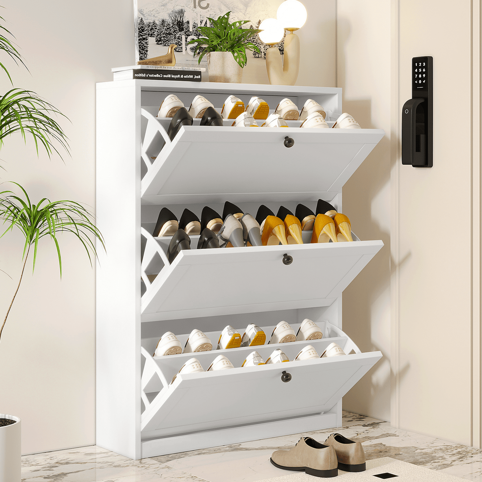 DRAW A LINE Tray &amp; shoes rack ×3 Organize-It-All-3-Tier-9-Pair-