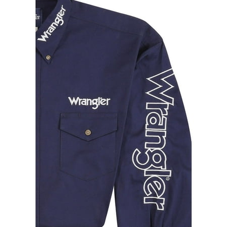 Wrangler - wrangler men's western logo long sleeve snap front shirt ...