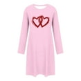 thumbnail image 4 of Sakmal Moomoo Nightgownss Women Valentines Love Long Sleeve Cute Loungewear Knee Length Heart Print Womens Nightgown 2X, 4 of 6