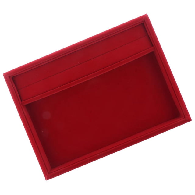KLKCMS Plateaux à Bijoux en Velours Présentoir à Bijoux Rouge Velours