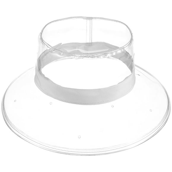 1 Unid Impermeable Cubo Sombrero Transparente Sombrero de Pescador Personalizado Tapa Superior Creativo Headwear (Blanco)