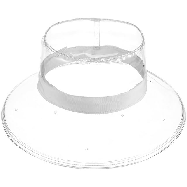 1Pc Waterproof Bucket Hat Transparent Fisherman Hat Personalized Creative Headwear (White)