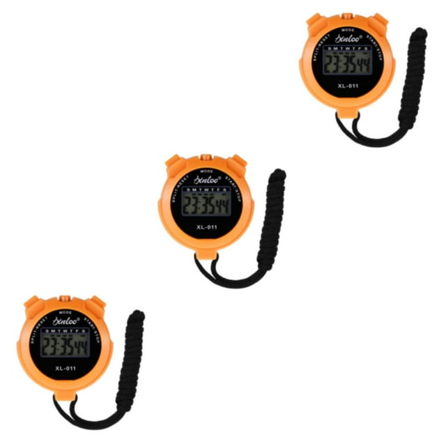 Wisewang Compact Stopwatch Counter High Accuracy For Active Lifestyles Orange Versatile 3Set