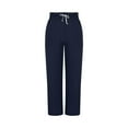 thumbnail image 6 of cocolona Womens Casual Long Pants Elastic Waist Drawstring Straight Leg Pants Stretch Comfy Loose Work Pants Lounge Trousers with Pockets, 6 of 7