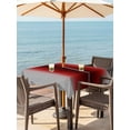 thumbnail image 3 of Outdoor Tablecloths with Umbrella Hole & Zipper, Dark Red Grey Black Ombre 60x60 Inch Square Tablecloths, Farmhouse Gradient Minimalist Waterproof Table Cloth, Patio/Pool/Picnic Table Covers, 3 of 8