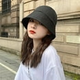 thumbnail image 5 of COCOpeaunt Black White Solid Bucket Hat Unisex Bob Caps Hip Hop Gorros Men Women Summer Autumn Panama Cap Beach Sun Fishing Boonie Hat, 5 of 6