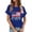 Blue, variant on Womens Summer Tops T Shirts Versatile Blend Short Sleeve Fit Knit Tees