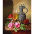 thumbnail image 3 of Josef Schuster 20x23 Black Modern Framed Museum Art Print Titled - Still Life with Roses and Strawberries, 3 of 5