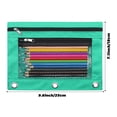 thumbnail image 2 of Benvo Pencil Pouch 3 Ring Binder Pouch Zippered Pencil Case Canvas Pencil Bag with 2 Compartments (Pastel Green, Set of 2), 2 of 3