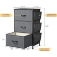 thumbnail image 3 of YYEAN  Night Stand Set 2, Night Stand with 3 Drawers for Bedroom, Bedside Table with Wooden Top, Sturdy Steel Frame End Table, Small Dresser for Bedroom, Entryway, Grey, 3 of 9