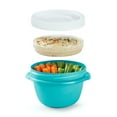 thumbnail image 5 of Rubbermaid TakeAlongs On the Go Food Storage and Meal Prep Containers, 2.0 Cup Twist & Seal Containers for Snacks and Sides with Removable Dip Tray, 2-Pack, Teal Splash/Marine Blue (Colors May Vary), 5 of 7