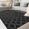 thumbnail image 1 of Alfombra Chicrug 91x152 cm, espuma viscoelástica esponjosa, geométrica, negra y blanca, 1 of 7