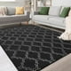 thumbnail image 1 of Alfombra Chicrug 183x274 cm Negro Blanco Geométrico Espuma de Memoria, 1 of 7
