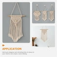 thumbnail image 5 of HAKIDZEL 1Pcs Hand-Woven Tapestry Fringed Symmetrical Design Beige Cotton Rope Boho Macrame Wall Decor, 5 of 8