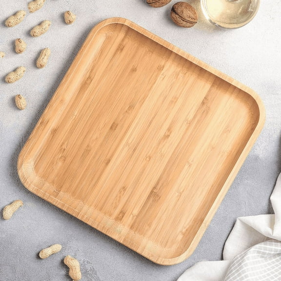 Set Of 6 Bamboo Square Plate 10 inch X 10 inch | For Appetizers / Barbecue